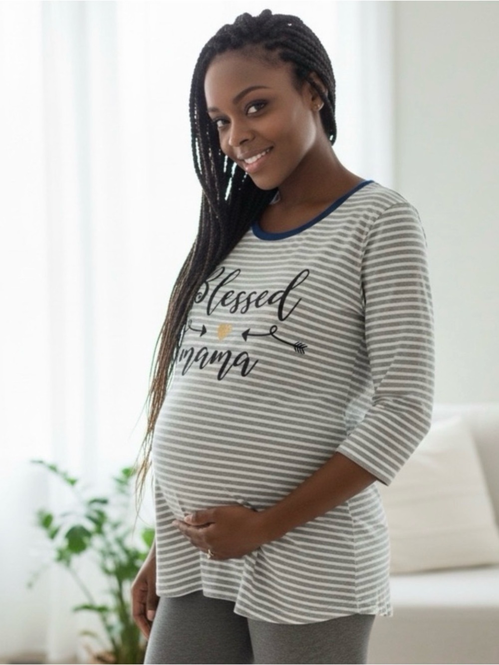 🫶🏻 Belly Glow Maternity Blessed Mama Top